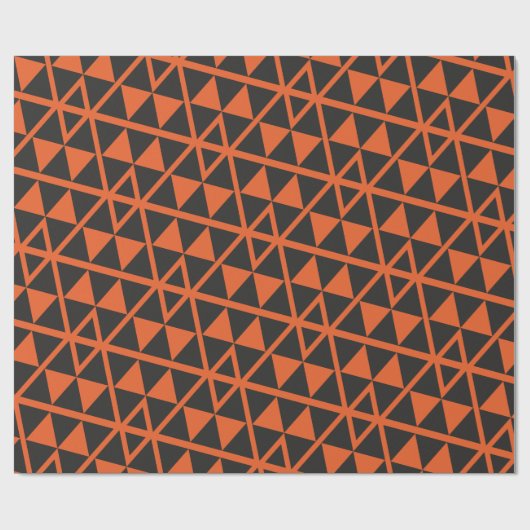 Triangle Orange Black Minimal Muster Geschenkpapier (Flach)