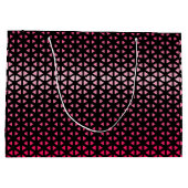 Triangle.Pattern.shade.pink.02 Black BG Große Geschenktüte (Rückseite)