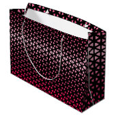 Triangle.Pattern.shade.pink.02 Black BG Große Geschenktüte (Rückseite Schrägansicht)