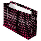 Triangle.Pattern.shade.pink.02 Black BG Große Geschenktüte (Vorderseite Schrägansicht)