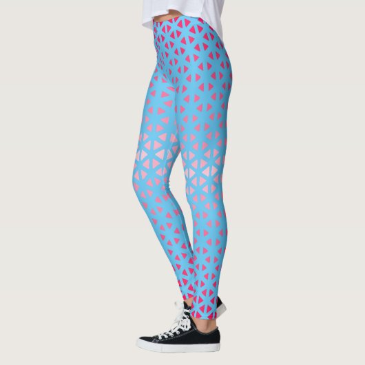 Triangle.Pattern.shade.pink.02 LBlue BG Leggings (Links)