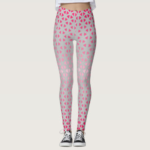 Triangle.Pattern.shade.pink.02 Lgrey BG-Leggings Leggings