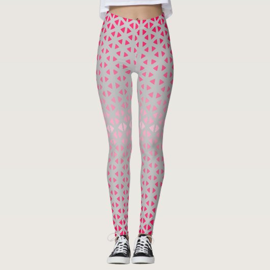 Triangle.Pattern.shade.pink.02 Lgrey BG-Leggings Leggings (Vorderseite)