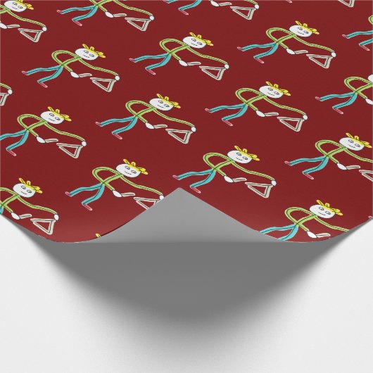 Triangle Playing Stickman Geschenkpapier (Ecke)