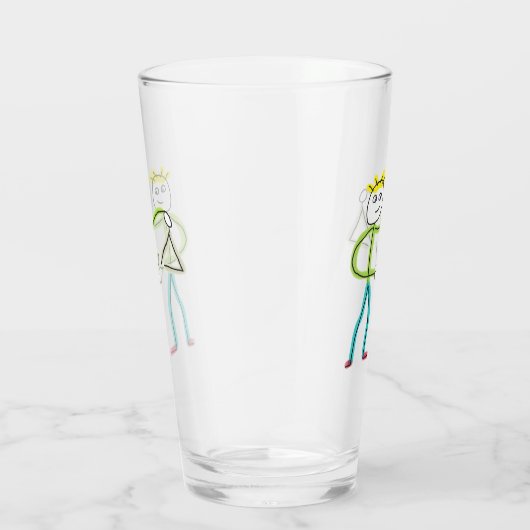 Triangle Playing Stickman Glas (Rechts)