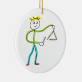 Triangle Playing Stickman Keramik Ornament (Rechts)