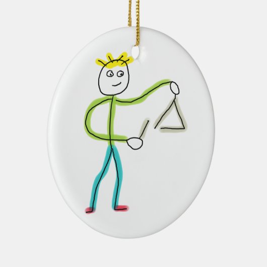 Triangle Playing Stickman Keramik Ornament (Rechts)