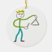 Triangle Playing Stickman Keramik Ornament (Vorne)