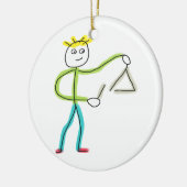 Triangle Playing Stickman Keramik Ornament (Links)