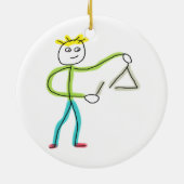 Triangle Playing Stickman Keramik Ornament (Hinten)