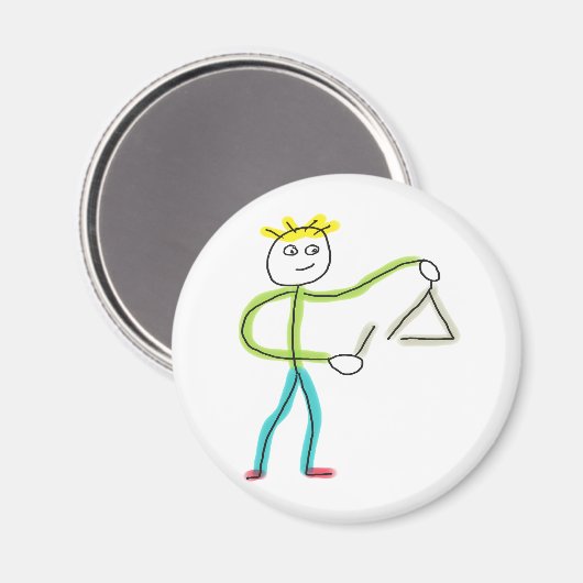 Triangle Playing Stickman Magnet (Vorderseite/Rückseite)