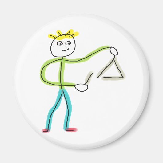 Triangle Playing Stickman Magnet (Vorne)