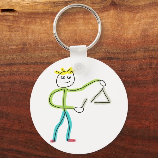 Triangle Playing Stickman Schlüsselanhänger (Rückseite)