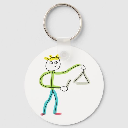 Triangle Playing Stickman Schlüsselanhänger (Rückseite)
