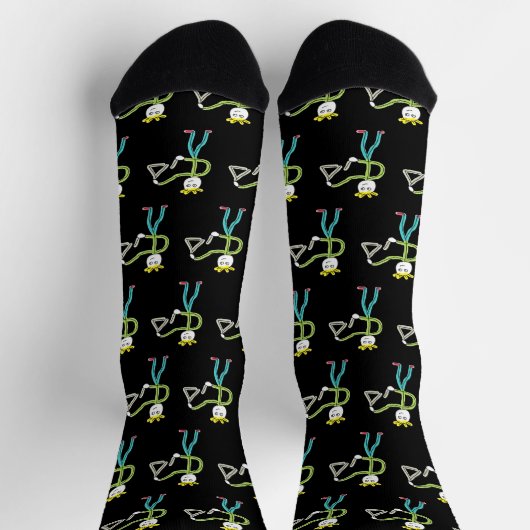 Triangle Playing Stickman Socken (Oben)