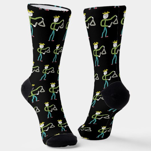Triangle Playing Stickman Socken (Gewinkelt)