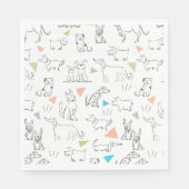 Triangle Pop Doodle Hunde Papier Napkins Serviette (Vorderseite)