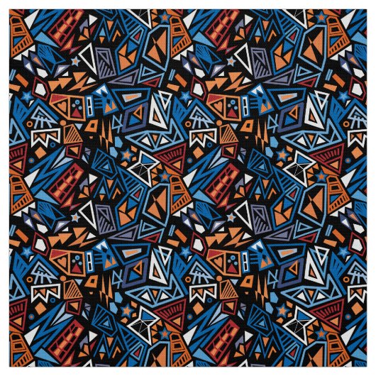 Triangle Pop ist ein cooles, schwarz-blaues Muster Stoff (Muster)