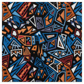 Triangle Pop ist ein cooles, schwarz-blaues Muster Stoff (Nahaufnahme)