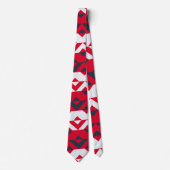 Triangle Red Blue Minimal Muster Krawatte (Vorderseite)
