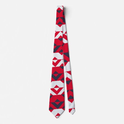 Triangle Red Blue Minimal Muster Krawatte (Vorderseite)