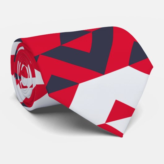 Triangle Red Blue Minimal Muster Krawatte (Gerollt)