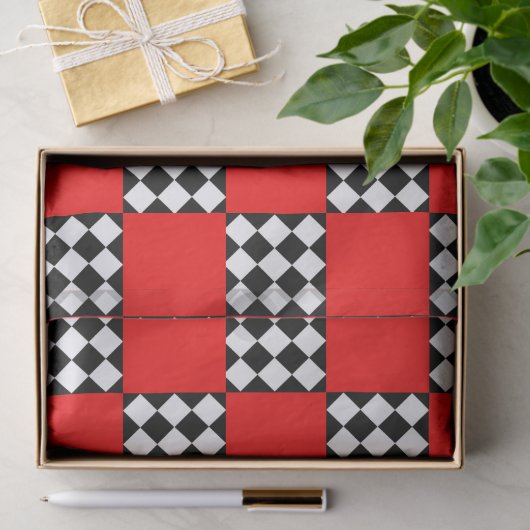 Triangle Schwarz-weiße Geometrie Seidenpapier (Geschenk)