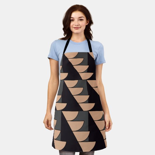 Triangle Semi Circle Geometric Muster Schürze (Getragen)
