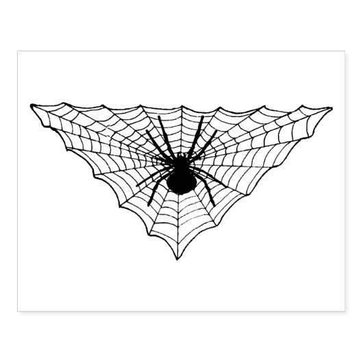 Triangle Shaped Web with big Spider for Halloween Gummistempel (Prägung)