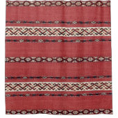 Triangle Strip Kilim II Schwarz-weiß Duschvorhang (Vorderseite)
