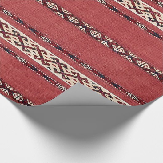 Triangle Strip Kilim II Schwarz-weiß Geschenkpapier (Ecke)