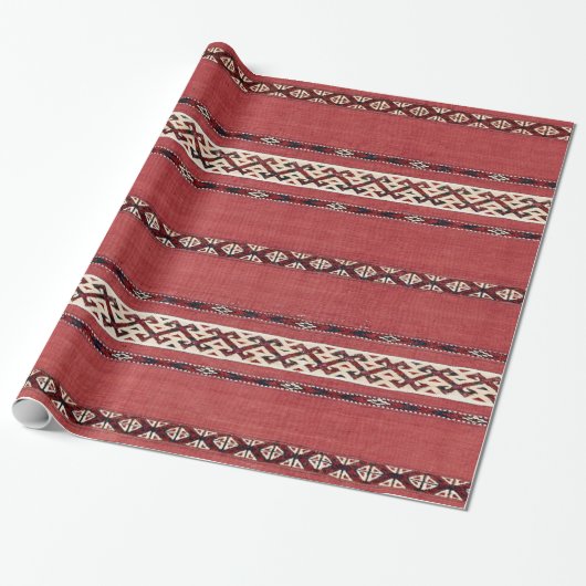 Triangle Strip Kilim II Schwarz-weiß Geschenkpapier (Ungerollt)