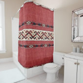 Triangle Strip Kilim Rot Schwarz-weiß  Duschvorhang (Beispiel)