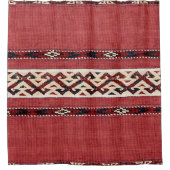 Triangle Strip Kilim Rot Schwarz-weiß  Duschvorhang (Vorderseite)