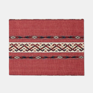 Triangle Strip Kilim Rot Schwarz-weiß Fußmatte