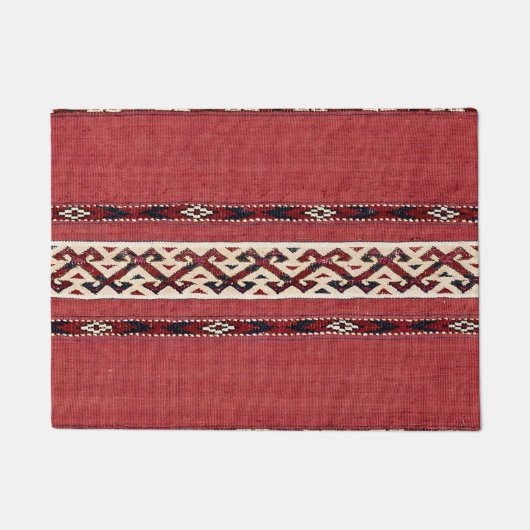 Triangle Strip Kilim Rot Schwarz-weiß  Fußmatte (Vorderseite)