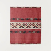 Triangle Strip Kilim Rot Schwarz-weiß Wandteppich (Vorderseite)