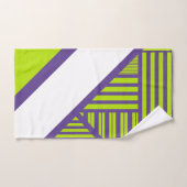 Triangle Stripes in Lime Green und Lila Badhandtuch Set (Handtuch)