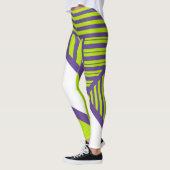 Triangle Stripes in Lime Green und Lila Leggings (Links)