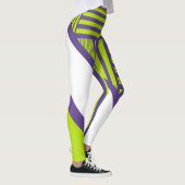 Triangle Stripes in Lime Green und Lila Leggings (Rechts)