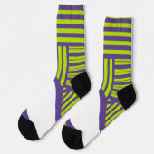 Triangle Stripes in Lime Green und Lila Socken (Linkes Detail)