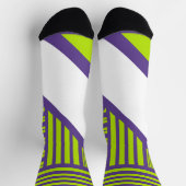 Triangle Stripes in Lime Green und Lila Socken (Oben)
