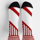 Triangle Stripes in Rot und Weiß Socken (Oben)
