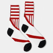 Triangle Stripes in Rot und Weiß Socken (Rechts)
