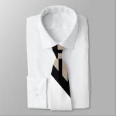 Triangle Stripes - Taupe, Schwarz und Weiß Krawatte (Gebunden)