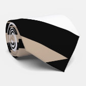 Triangle Stripes - Taupe, Schwarz und Weiß Krawatte (Gerollt)