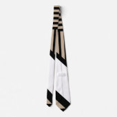Triangle Stripes - Taupe, Schwarz und Weiß Krawatte (Rückseite)