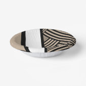 Triangle Stripes - Taupe, Schwarz und Weiß Pappteller (Gewinkelt)