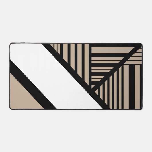 Triangle Stripes - Taupe, Schwarz und Weiß Schreibtischunterlage (Vorderseite)