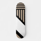 Triangle Stripes - Taupe, Schwarz und Weiß Skateboard (Vorne)